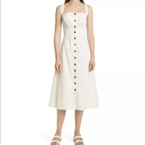 ba&sh White Cybelle Button Front Cotton Off Midi Casual Maxi Dress Size 3